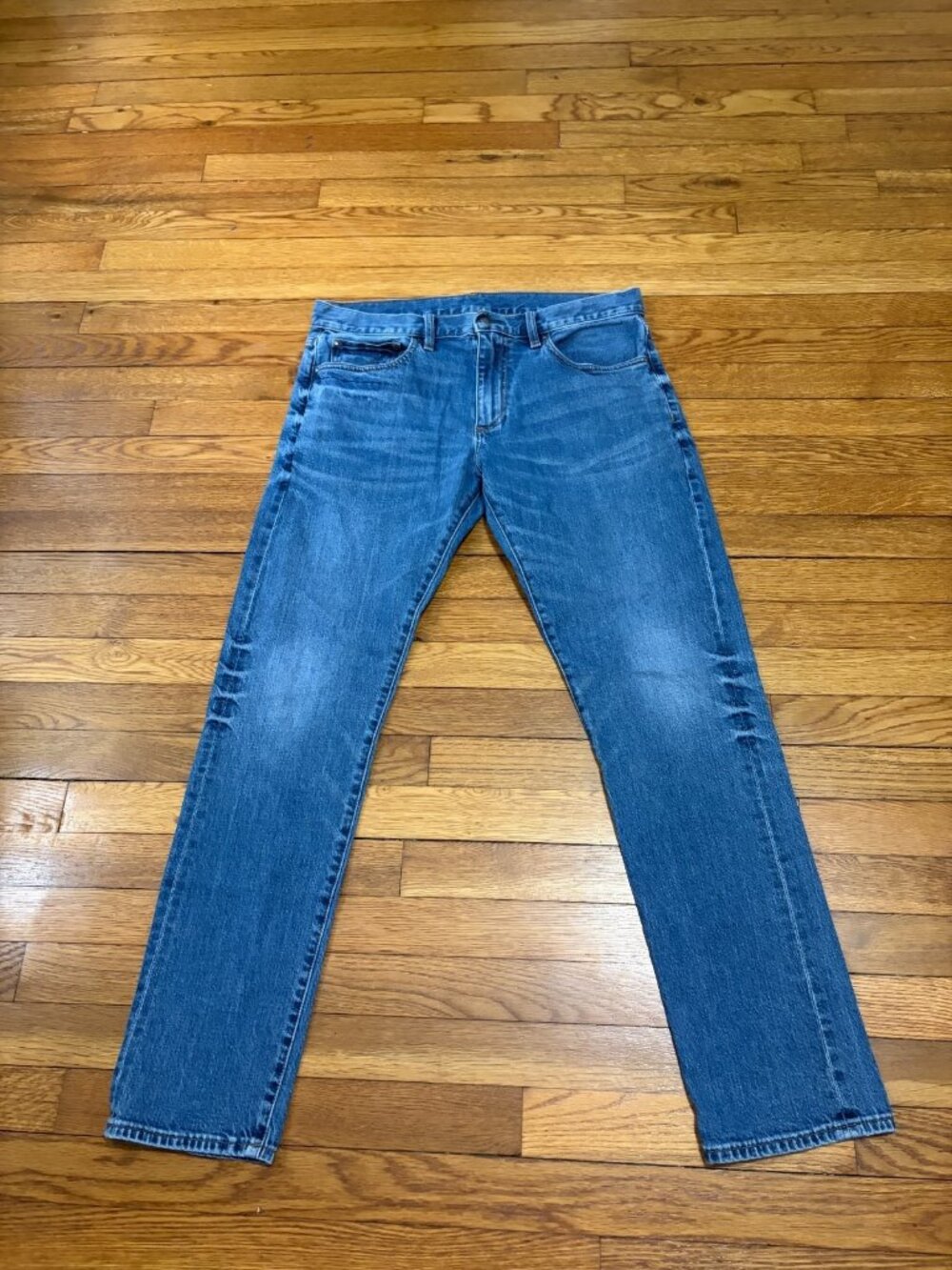 Brooks Brothers Red Fleece Mens Slim Fit Jeans Size 35x32 Blue Stretch Denim